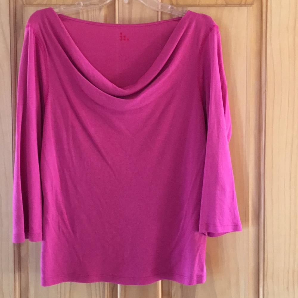 Three Dots Draped Front Tee